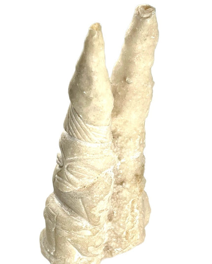 Antique Very old  hand Carved Mexico Aztec CAVE rock crystal formation rock