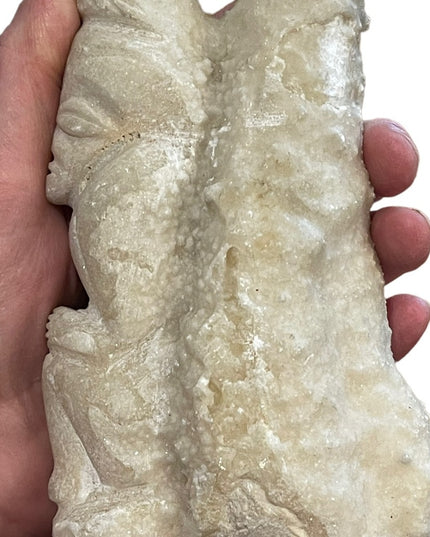 Antique Very old  hand Carved Mexico Aztec CAVE rock crystal formation rock
