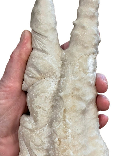 Antique Very old  hand Carved Mexico Aztec CAVE rock crystal formation rock