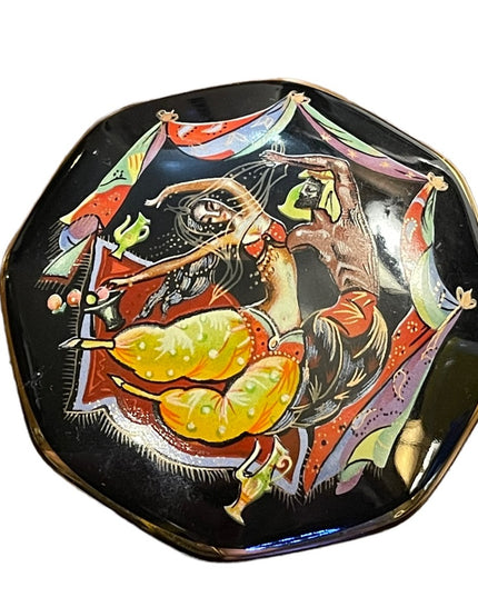 Vintage 1988 Franklin Mint Scheherazade Dancers Musical trinkt box Gold plated