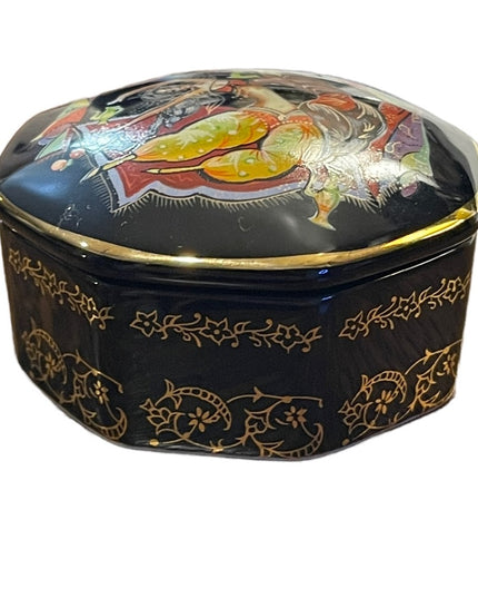Vintage 1988 Franklin Mint Scheherazade Dancers Musical trinkt box Gold plated