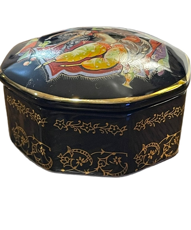 Vintage 1988 Franklin Mint Scheherazade Dancers Musical trinkt box Gold plated