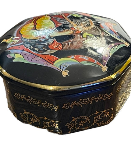 Vintage 1988 Franklin Mint Scheherazade Dancers Musical trinkt box Gold plated