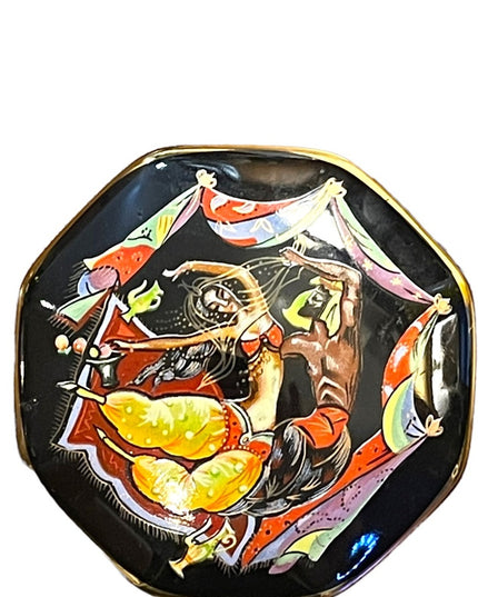 Vintage 1988 Franklin Mint Scheherazade Dancers Musical trinkt box Gold plated