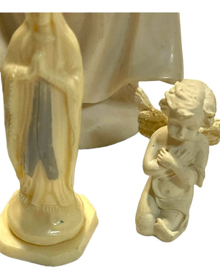 Vintage Lot of Religious collectibles Cross wood Handmade Antique Statues Angels