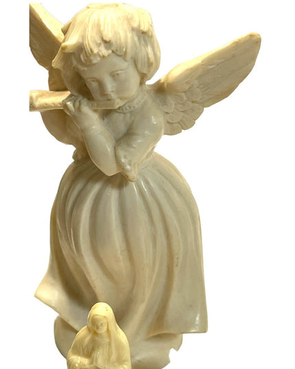 Vintage Lot of Religious collectibles Cross wood Handmade Antique Statues Angels
