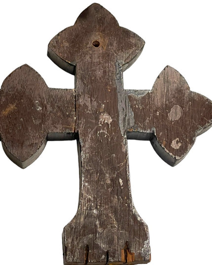Vintage Lot of Religious collectibles Cross wood Handmade Antique Statues Angels