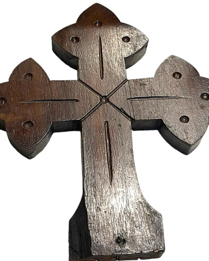 Vintage Lot of Religious collectibles Cross wood Handmade Antique Statues Angels