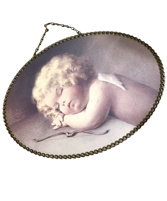 Vintage Angel Sleeping Wall hanging picture or Dresser tray decor