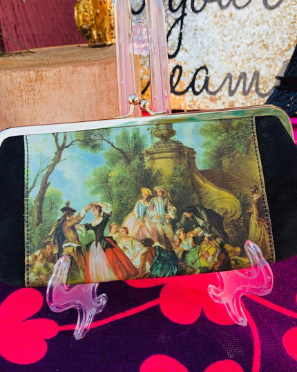 Vintage victorian print wallet Beautiful! sateen