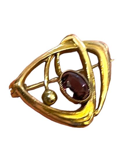 Victorian 14k Gold Filled GF Amethyst brooch Antique 1”