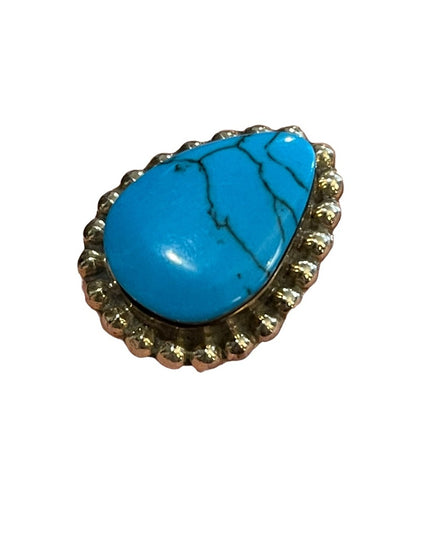 Vintage Sterling silver stabilized Turquois Adjustable ring numbered mexico