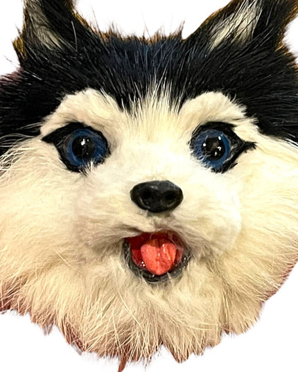 Vintage real Fur wolf dog canine brooch Handmade Furrier