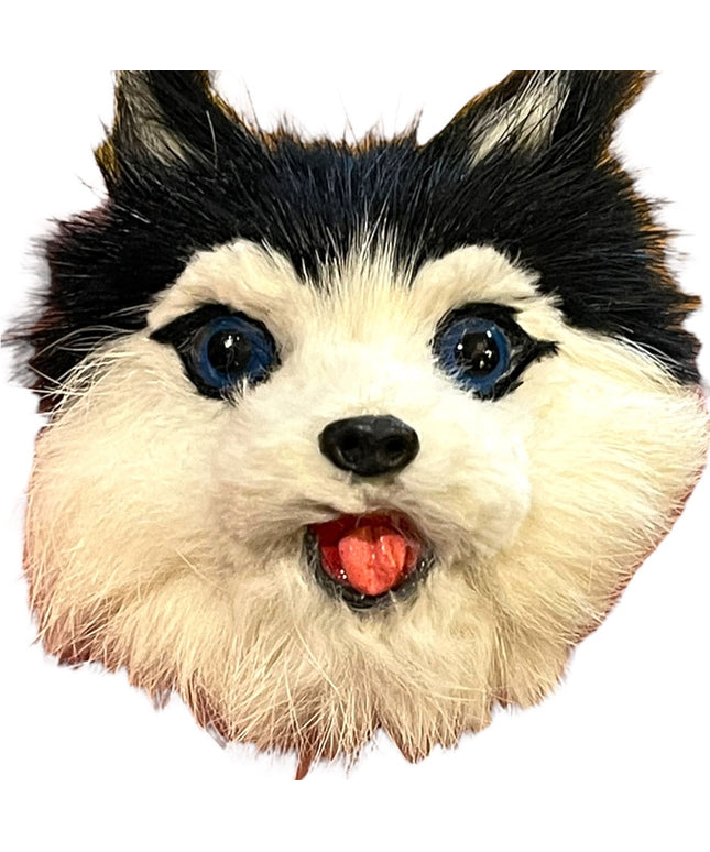 Vintage real Fur wolf dog canine brooch Handmade Furrier