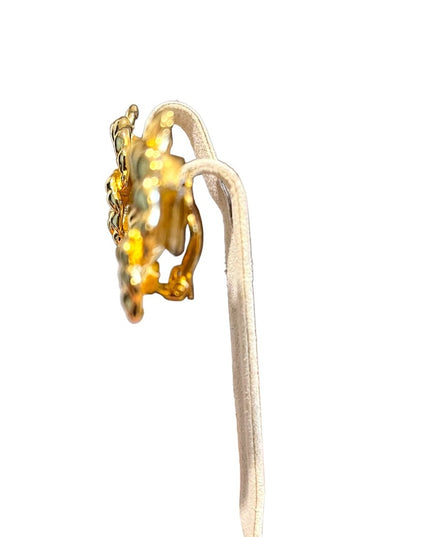 Vintage Chunky Gold Swarovski (swan) earrings