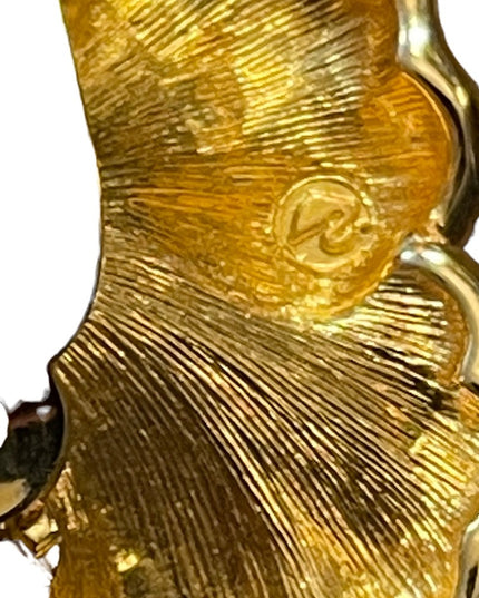 Vintage Chunky Gold Swarovski (swan) earrings