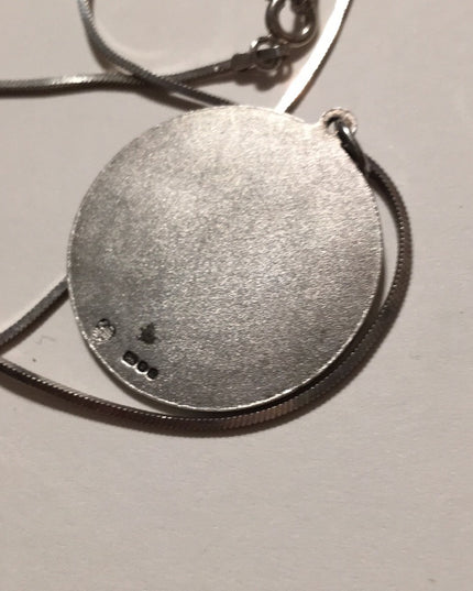 Vintage European St Christopher  medalion sterling chain Necklace Religious