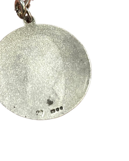 Vintage European St Christopher  medalion sterling chain Necklace Religious