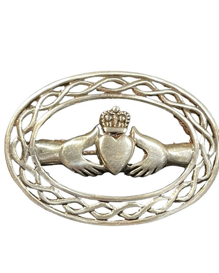 Sterling silver 925 Clauddah Brooch Celtic Irish wedding