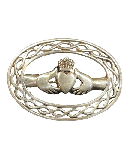 Sterling silver 925 Clauddah Brooch Celtic Irish wedding
