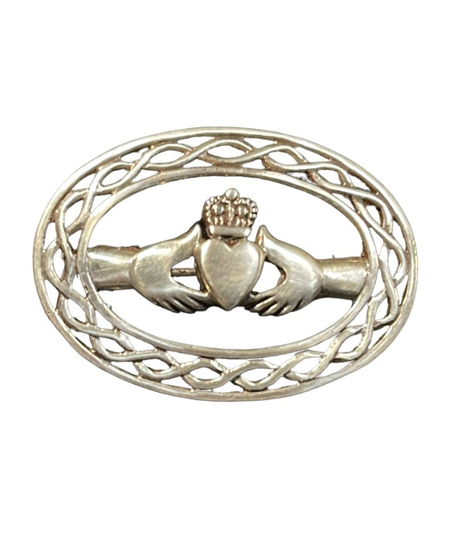 Sterling silver 925 Clauddah Brooch Celtic Irish wedding
