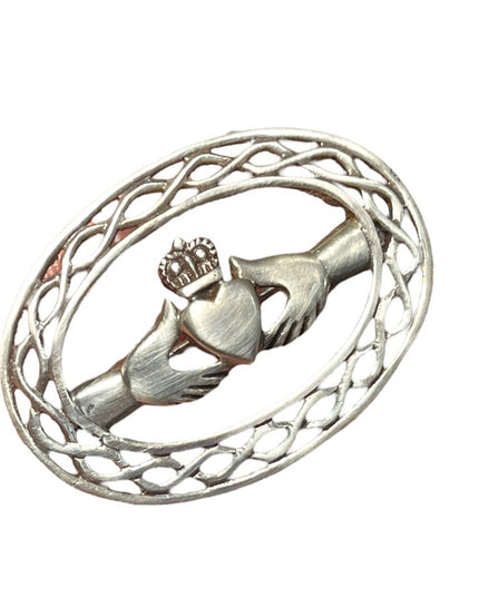 Sterling silver 925 Clauddah Brooch Celtic Irish wedding