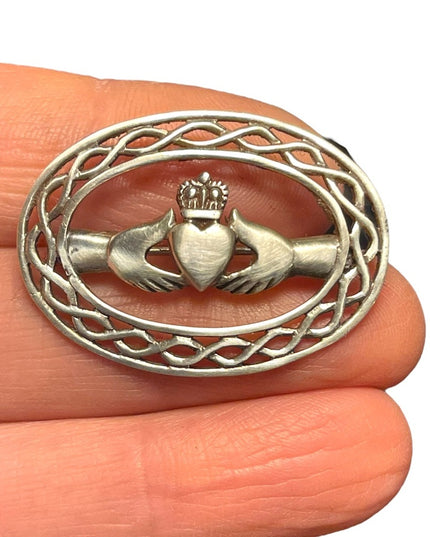 Sterling silver 925 Clauddah Brooch Celtic Irish wedding