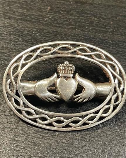 Sterling silver 925 Clauddah Brooch Celtic Irish wedding