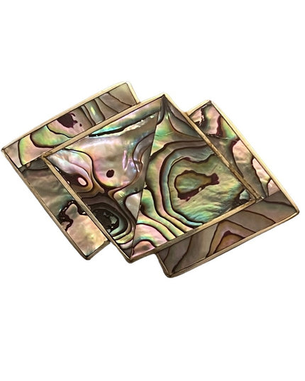 Vintage 1980s Mexico Alpaca silver Abalone Shell brooch arrow