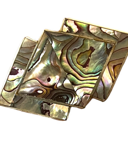 Vintage 1980s Mexico Alpaca silver Abalone Shell brooch arrow