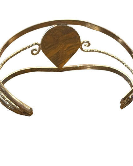 Vintage 1990s Mother of pearl Mexico Alpaca silver flower cuff bangle bracelet