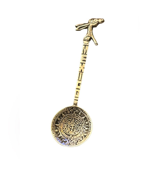 Vintage 925 Sterling silver Mexican spoon collectible Mayan Calendar