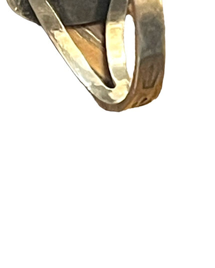 Vintage 1940s Handmade sterling silver 925 Navajo symbols turquoise ring South