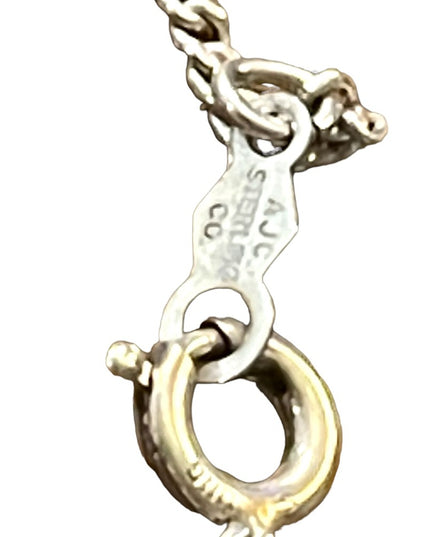 Vintage Sterling silver 925 puffed Dolphin necklace