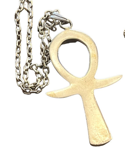 Egyptian Ankh Cross Key of Life pendant necklace 925 Sterling