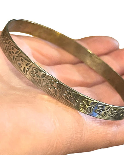 Vintage silver Mexico butterfly bangle bracelet