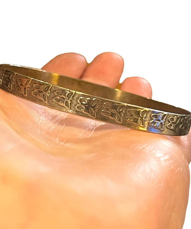 Vintage silver Mexico butterfly bangle bracelet