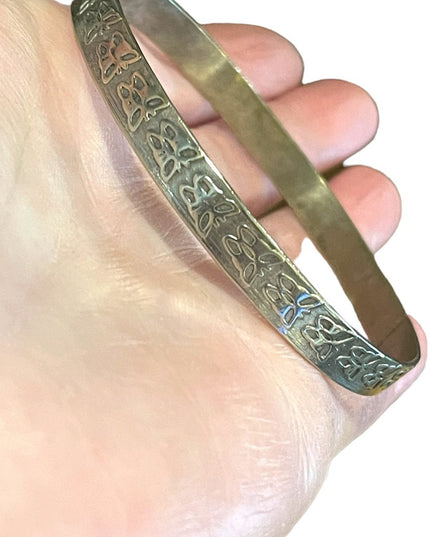 Vintage silver Mexico butterfly bangle bracelet
