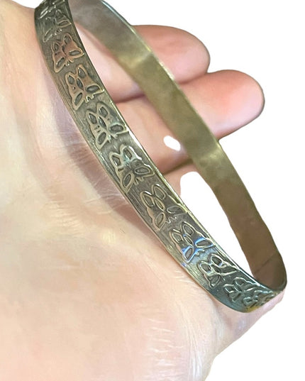 Vintage silver Mexico butterfly bangle bracelet