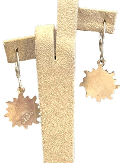 Sterling silver 925 Mexico Sun dangle earrings
