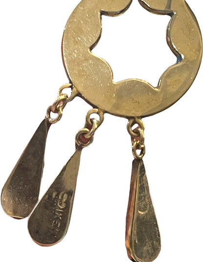 Vintage 80s Alpaca shell silver Mexico Dangle earrings
