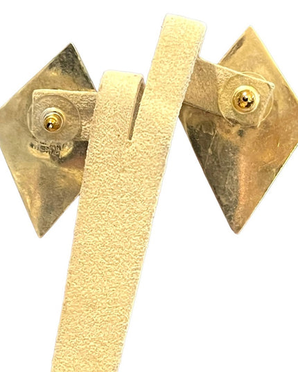 Vintage 1980s Alpaca Mexico Inlay earrings
