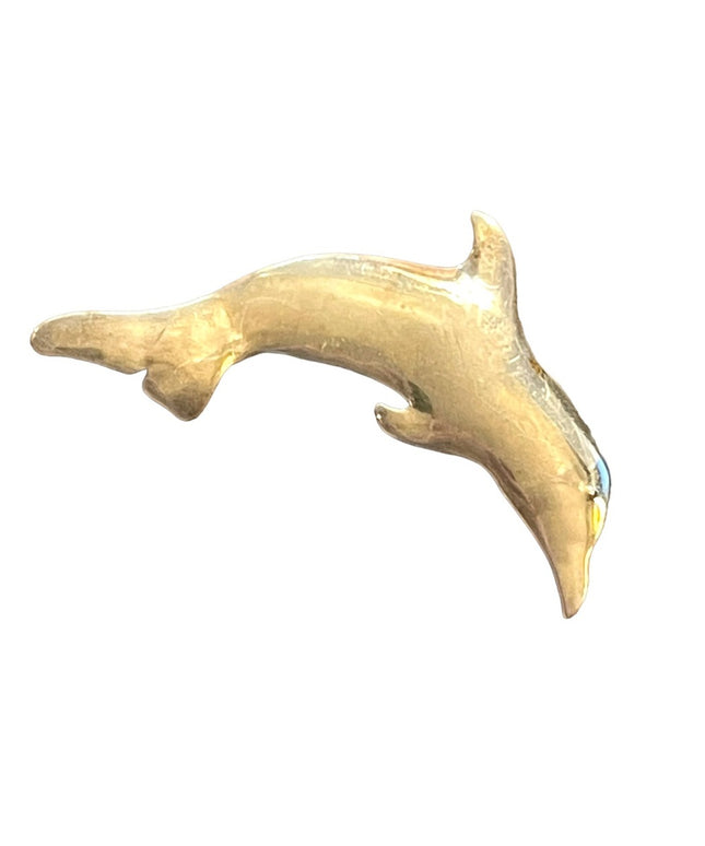 Vintage Artist signed handmade large sterling silver 925 dolphin brooch