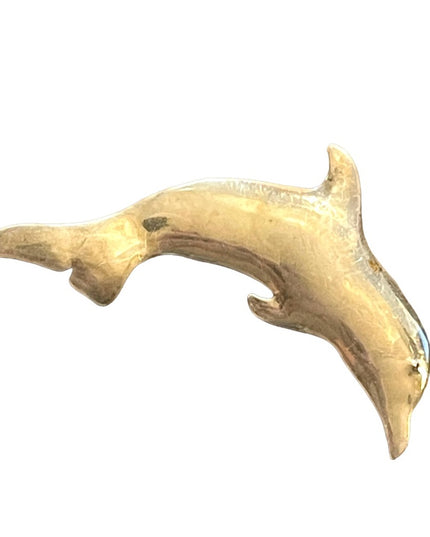 Vintage Artist signed handmade large sterling silver 925 dolphin brooch