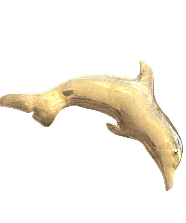Vintage Artist signed handmade large sterling silver 925 dolphin brooch