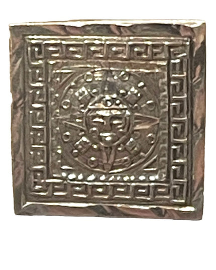 Vintage artist stamp Mexico Taxco 925 Sterling Aztec Mayan Calendar cufflinks