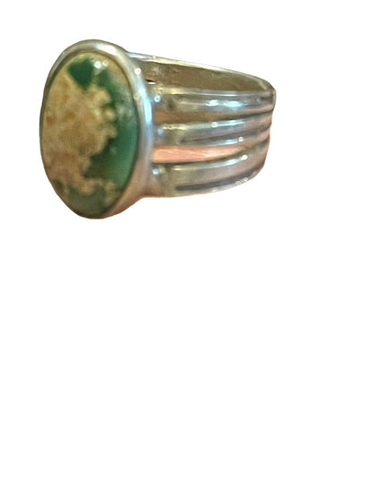 Vintage 1950s Navajo Arizona Turquois Sterling silver ring Southwestern etched