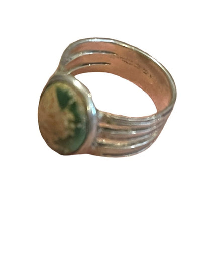 Vintage 1950s Navajo Arizona Turquois Sterling silver ring Southwestern etched