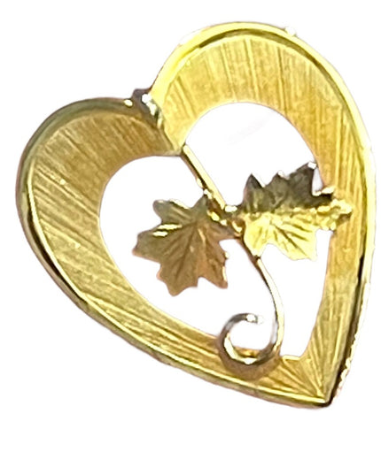 Vintage Boyd Bond Gold Filled heart Canadian Maple leaf brooch