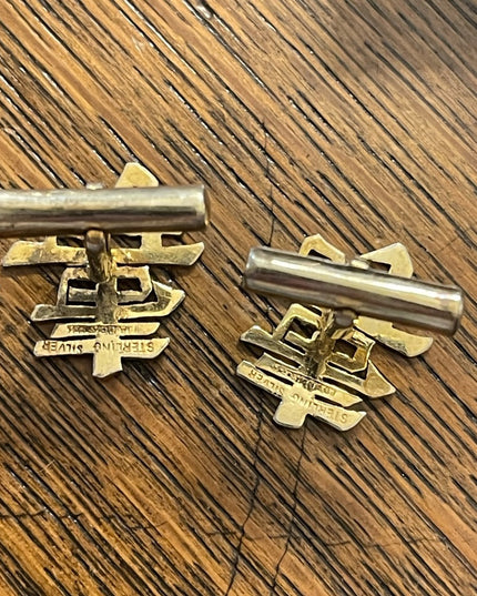 Antique Longevity Chinese Symbol Sterling silver Hong Kong Cufflinks